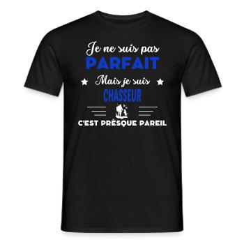 je ne suis pas parfait - idée de cadeau chasseur - T-shirt homme - noir - Devant - AI Model Male 178 light (178cm)