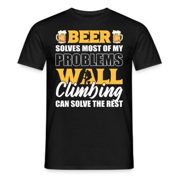 Bier löst die meisten Probleme Wandklettern löst - Männer T-Shirt - Schwarz - Vorne - AI Model Male 178 light (178cm)