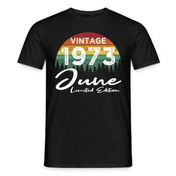 50th Birthday Vintage June 1973 Vintage 1973 - Men's T-Shirt - black - Front - AI Model Male 178 light (178cm)