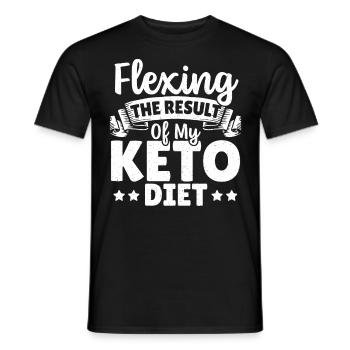 Flexing Das Ergebnis meiner Keto Diät Keto Diät - Männer T-Shirt - Schwarz - Vorne - AI Model Male 178 light (178cm)