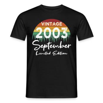 20th Birthday Vintage September 2003 Vintage - Men's T-Shirt - black - Front - AI Model Male 178 light (178cm)