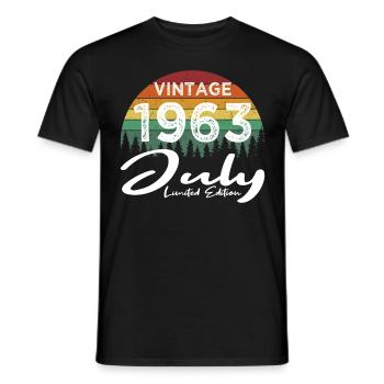 60th Birthday Vintage July 1963 Vintage 1963 - Men's T-Shirt - black - Front - AI Model Male 178 light (178cm)