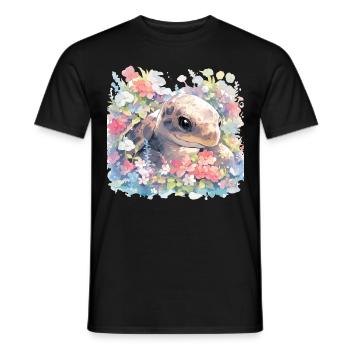 Tortue Lézard Tortue Bébés Tortues - T-shirt homme - noir - Devant - AI Model Male 178 light (178cm)