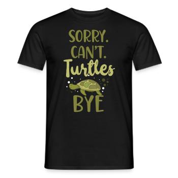 Sea Turtle Tortoise Sorry. Cant. - Men's T-Shirt - black - Front - AI Model Male 178 light (178cm)