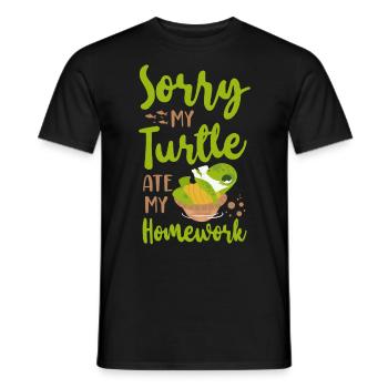 Sea Turtle Tortoise Sorry My - Men's T-Shirt - black - Front - AI Model Male 178 light (178cm)