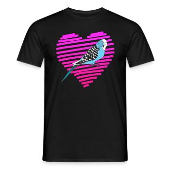 Piepmatz J’adore le porte-oiseau Budgie de Budgie - T-shirt homme - noir - Devant - AI Model Male 178 light (178cm)