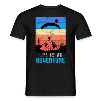 Paragliders Life is an adventure - Men's T-Shirt - black - Front - AI Model Male 178 light (178cm)