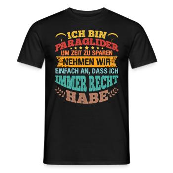 Gleitschirmflieger Ich bin Paraglider Pilot - Männer T-Shirt - Schwarz - Vorne - AI Model Male 178 light (178cm)