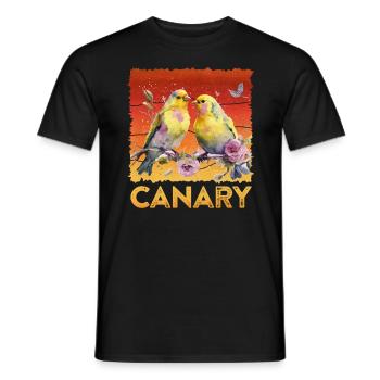 Canaries Canary Bird Bird Lovers - Men's T-Shirt - black - Front - AI Model Male 178 light (178cm)