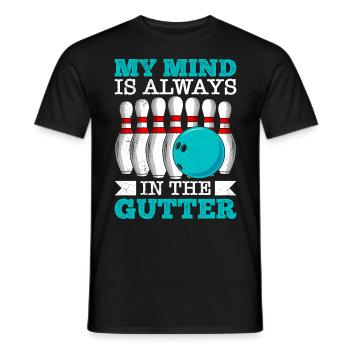 Bowling My Mind est toujours dans le gouttière Bowler - T-shirt homme - noir - Devant - AI Model Male 178 light (178cm)
