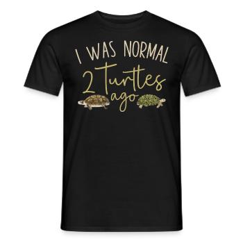 Sea Turtle Tortoise I Was Normal 2 - Männer T-Shirt - Schwarz - Vorne - AI Model Male 178 light (178cm)
