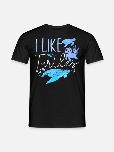 Sea Turtle Tortoise I Like Turtles - Männer T-Shirt - Schwarz