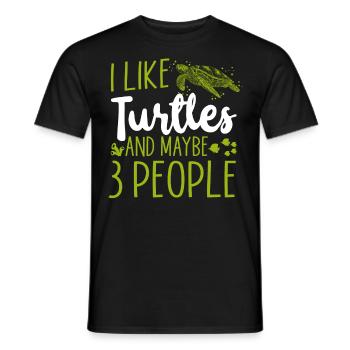 Sea Turtle Tortoise I Like Turtles - Men's T-Shirt - black - Front - AI Model Male 178 light (178cm)