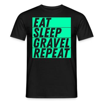 Manger Dormir Gravel Répéter Gravel Vélo Cycliste - T-shirt homme - noir - Devant - AI Model Male 178 light (178cm)