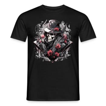 Crâne Crâne Crânes Crâne Squelette - T-shirt homme - noir - Devant - AI Model Male 178 light (178cm)