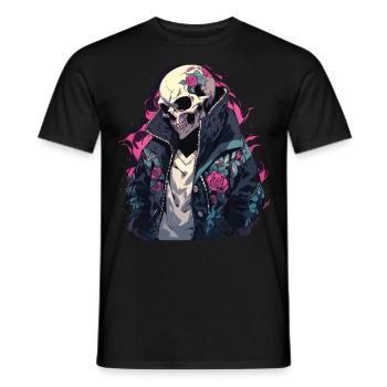Crâne Crâne Crânes Crâne Squelette - T-shirt homme - noir - Devant - AI Model Male 178 light (178cm)