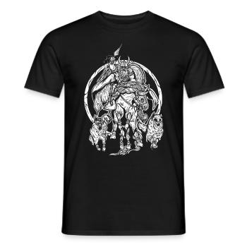Odin auf Sleipnir - Wikingerkrieger Design - Männer T-Shirt - Schwarz - Vorne - AI Model Male 178 light (178cm)