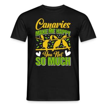 Canary Canaries make me happy songbirds - Men's T-Shirt - black - Front - AI Model Male 178 light (178cm)
