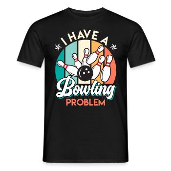 Bowling player funny I have a bowling problem - Men's T-Shirt - black - Front - AI Model Male 178 light (178cm)