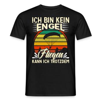 Paraglider Girl Kein Engel Fliegen kann ich - Männer T-Shirt - Schwarz - Vorne - AI Model Male 178 light (178cm)