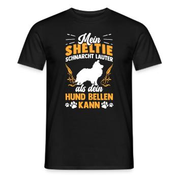 Shetland Sheepdog schnarcht lauter Sheltie - Männer T-Shirt - Schwarz - Vorne - AI Model Male 178 light (178cm)