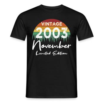 20th Birthday Vintage November 2003 Vintage - Men's T-Shirt - black - Front - AI Model Male 178 light (178cm)