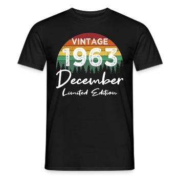 60th Birthday Vintage December 1963 Vintage - Men's T-Shirt - black - Front - AI Model Male 178 light (178cm)