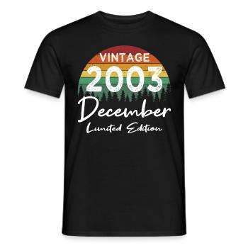 20th Birthday Vintage December 2003 Vintage - Men's T-Shirt - black - Front - AI Model Male 178 light (178cm)