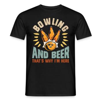 Bowling und Bier Darum bin ich hier Bowler - Männer T-Shirt - Schwarz - Vorne - AI Model Male 178 light (178cm)