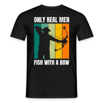 Bogenfischer Seulement de vrais hommes pêchant avec un arc - T-shirt homme - noir - Devant - AI Model Male 178 light (178cm)