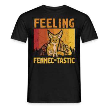 Fennek-tastisch Fühlen Fennek Fuchs Besitzer - Männer T-Shirt - Schwarz - Vorne - AI Model Male 178 light (178cm)