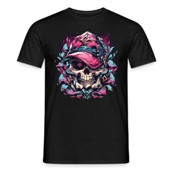 Crâne Crâne Crânes Crâne Squelette - T-shirt homme - noir - Devant - AI Model Male 178 light (178cm)