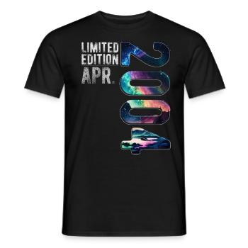 Édition Limitée 2004 Avril Anniversaire Aurores Boréales - T-shirt homme - noir - Devant - AI Model Male 178 light (178cm)