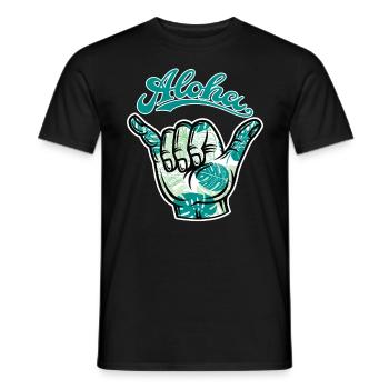 3 Aloha Shaka - T-shirt homme - noir - Devant - AI Model Male 178 light (178cm)