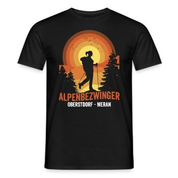 Alpenüberquerung Oberstdorf Meran Alpenbezwinger - Männer T-Shirt - Schwarz - Vorne - AI Model Male 178 light (178cm)