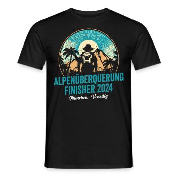 Alpenüberquerung 2024 München Venedig Pilgerweg - Männer T-Shirt - Schwarz - Vorne - AI Model Male 178 light (178cm)