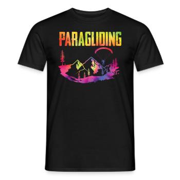 Gleitschirmfliegen Hike and Fly Paragliding - Männer T-Shirt - Schwarz - Vorne - AI Model Male 178 light (178cm)