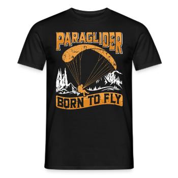 Paraglider Born to Fly Sport Flying - Men's T-Shirt - black - Front - AI Model Male 178 light (178cm)