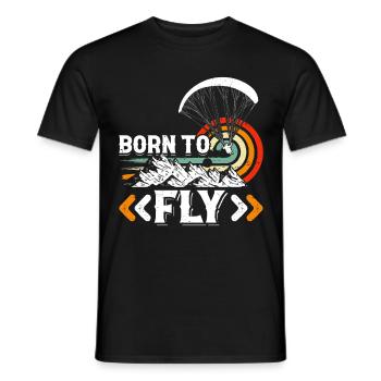 Né pour voler en parapente - T-shirt homme - noir - Devant - AI Model Male 178 light (178cm)