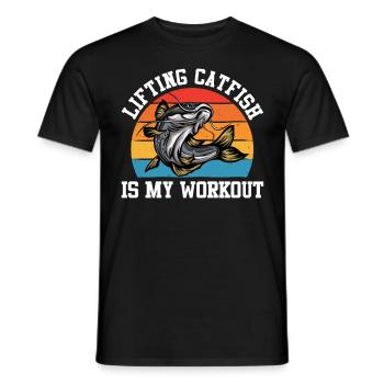 Noodler Lifting Catfish est mon Workout Flathead - T-shirt homme - noir - Devant - AI Model Male 178 light (178cm)