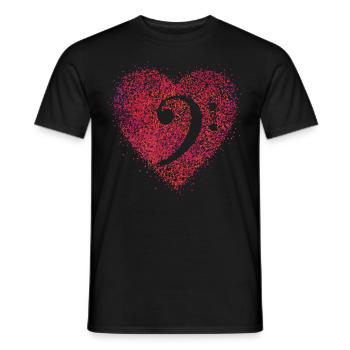 Bass clef clef bass singer cello - Men's T-Shirt - black - Front - AI Model Male 178 light (178cm)