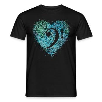 Bass clef bass singer cello music teacher - Men's T-Shirt - black - Front - AI Model Male 178 light (178cm)