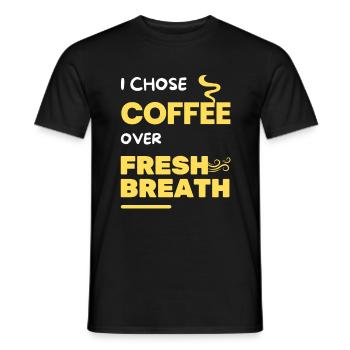 J’ai choisi le café plutôt que l’haleine fraîche - T-shirt homme - noir - Devant - AI Model Male 178 light (178cm)