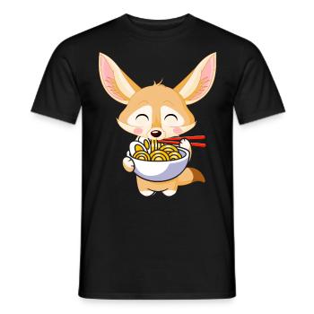 Fennec Renards Nourriture Ramis Nouilles Fennec Renards - T-shirt homme - noir - Devant - AI Model Male 178 light (178cm)