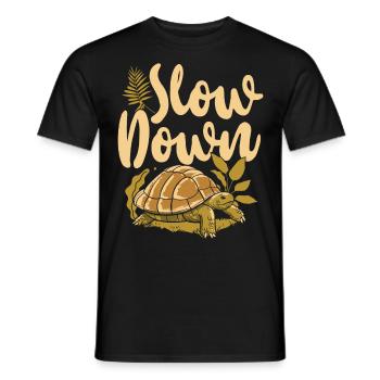Sea Turtle Tortoise Slow Down - Männer T-Shirt - Schwarz - Vorne - AI Model Male 178 light (178cm)