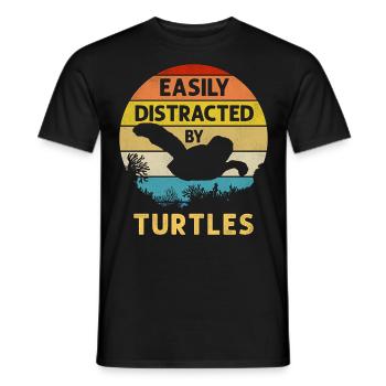 Tortue de mer Tortue Rétro Vintage - T-shirt homme - noir - Devant - AI Model Male 178 light (178cm)