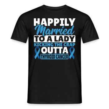 Kicking The Crap Outta Thyroid Cancer Awareness - Männer T-Shirt - Schwarz - Vorne - AI Model Male 178 light (178cm)