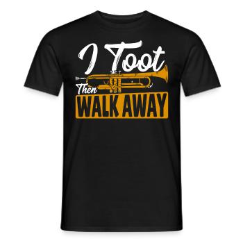 Trompettiste I Toot puis Walk Away Trompettiste - T-shirt homme - noir - Devant - AI Model Male 178 light (178cm)