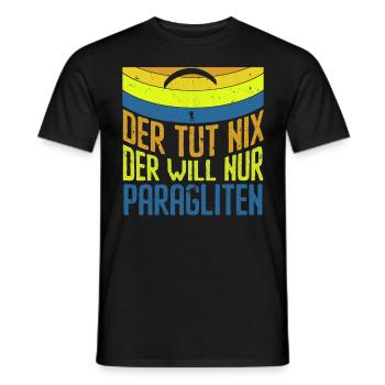 Paraglider Der tut Nix der will nur Paragliten - Männer T-Shirt - Schwarz - Vorne - AI Model Male 178 light (178cm)