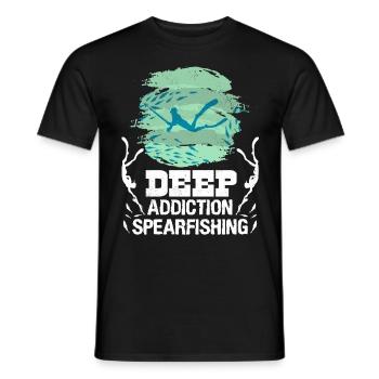 Spearfishing Deep Addiction Addictive Spearfishing - Men's T-Shirt - black - Front - AI Model Male 178 light (178cm)